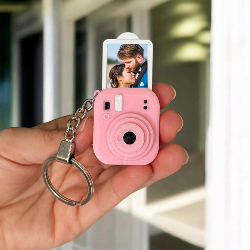 Personalized Mini Camera Keychain Gift for Husband Wife Custom Photo Insert Couple Gift Photo Gift