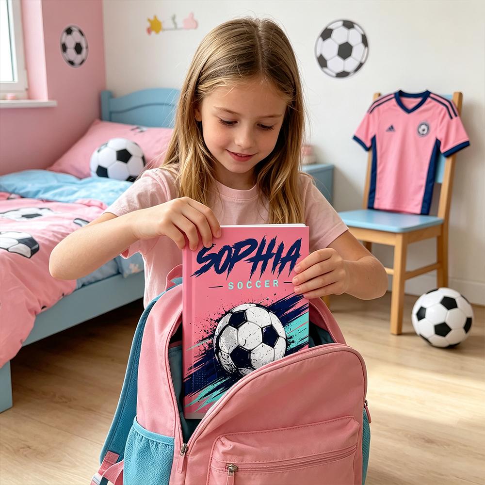 Personalized Graffiti Soccer Notebook Custom Name Back to School Gift for Kids
