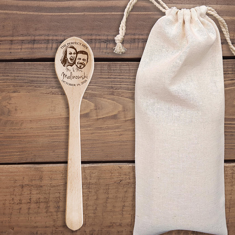 Personalized Face Photo Wood Spoon Engraved Photo Chef Gift Husband Gift Couple Gift for Newlyweds
