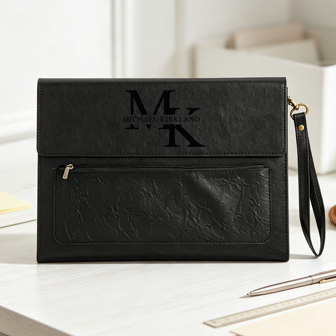 Leather Document Bag File Folder File Holder Thickened Document Bag Office Storage Bag Large Capacity