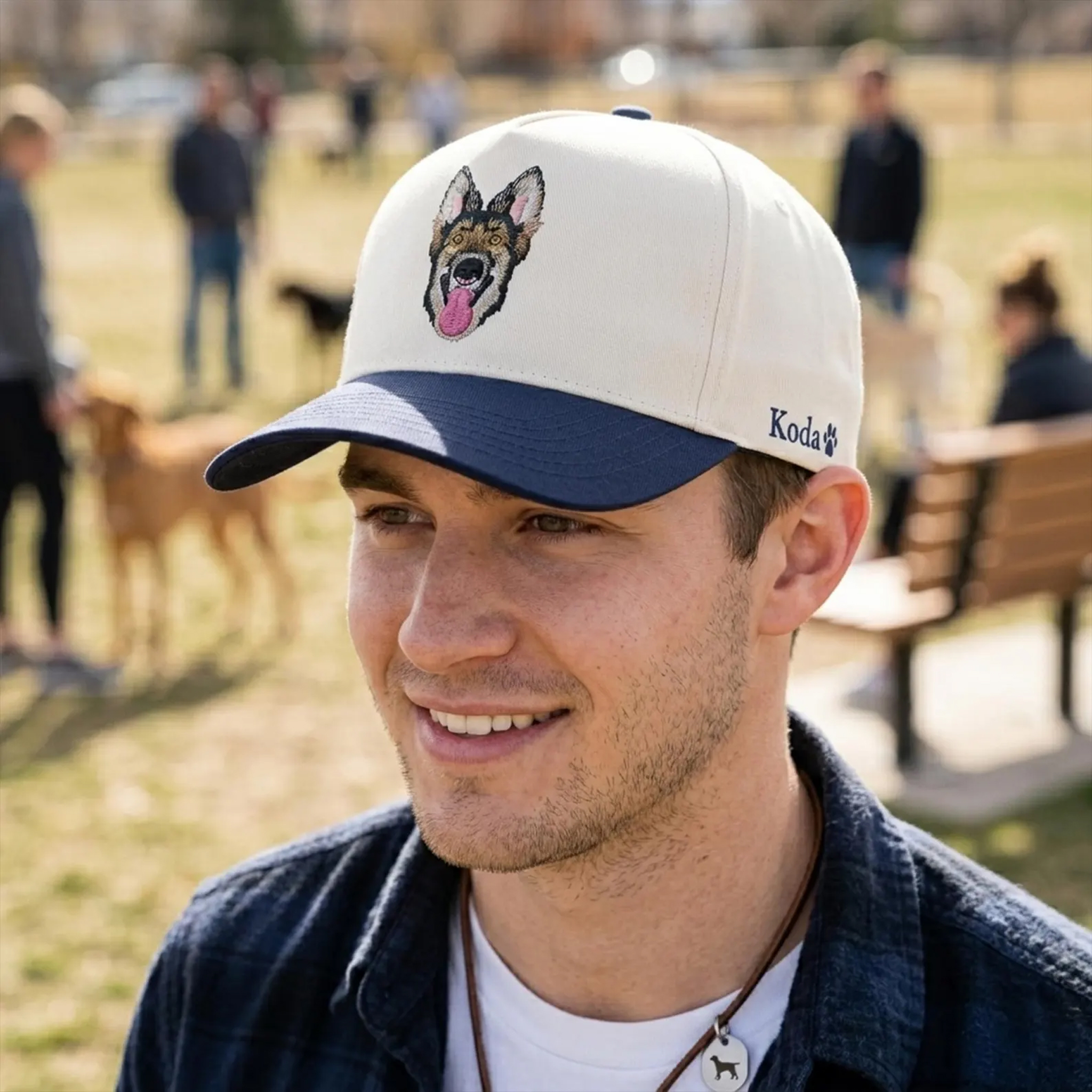 Personalized Hat with Your Dog Photo Custom Embroidered Pet Portrait Baseball Cap Pet Lover Gift