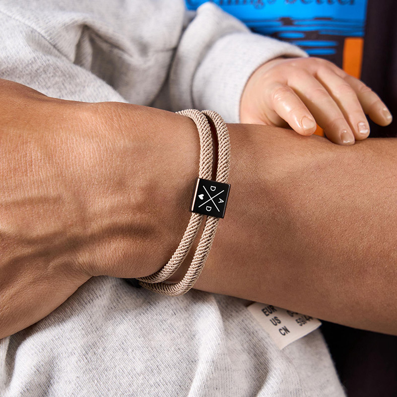 Personalized Adjustable Sliding Knot Bracelet for Dad Individual Engraving Bracelet Dad Bracelet Custom Initials Dad Birthday Gift