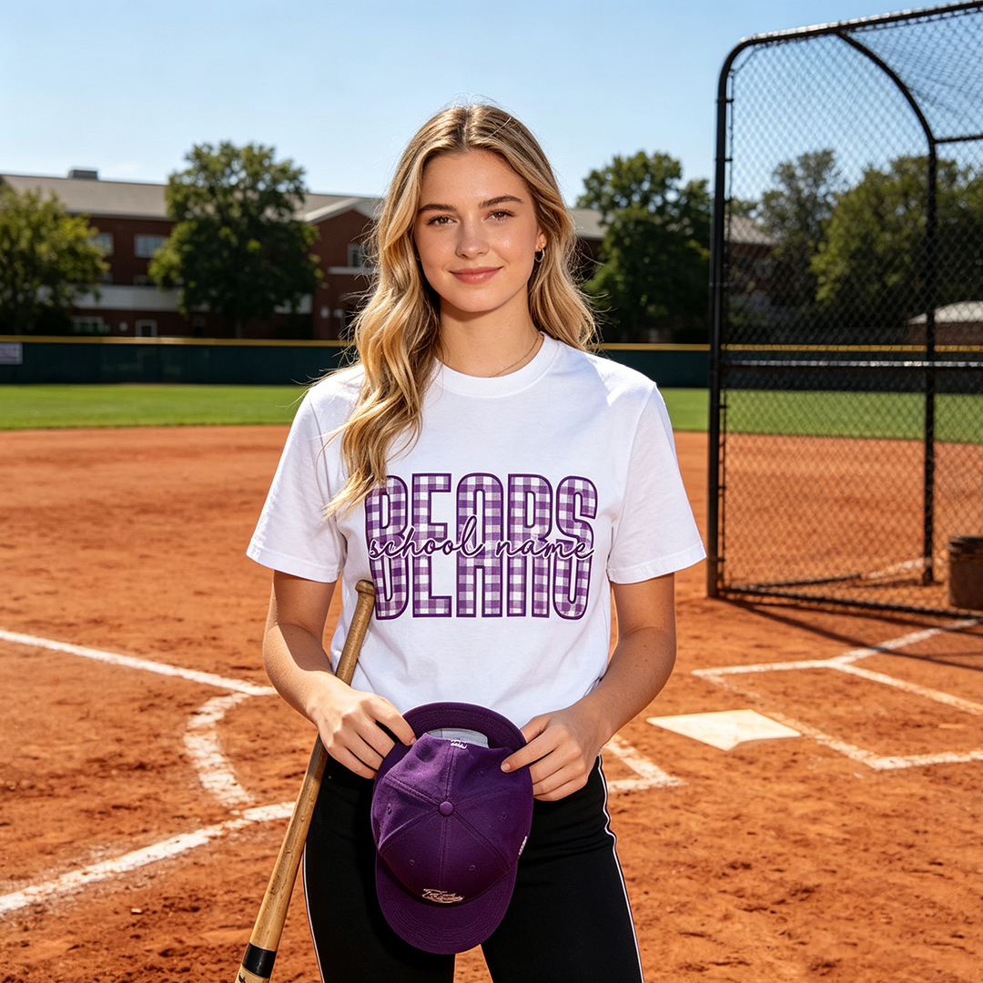 Personalized School Mascot Football Baseball Hockey Design Custom School Team Name