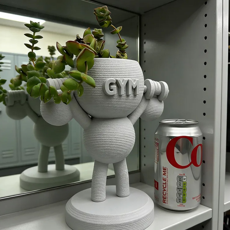 Personalized 3D Printed Kettlebells Succulent Plant Pot Weightlifter Strength Trainer Airplant Succulent Holder Gift for Friends Gym Rat Gym Lovers