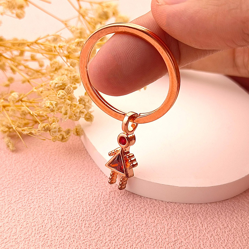 Personalized Birthstone Kids Charms Pendant Family Keychain Triangle Girl Keychain Birthday Gift for Grandma Mom Christmas Gift for Her 