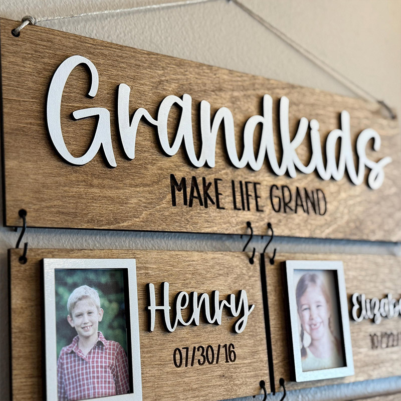 Personalized Grandparents Gift Grandkids Picture Frames Grandkids Make Life Grand Mothers Day Gift for Grandma Fathers Day Gift for Grandpa Wall Decor