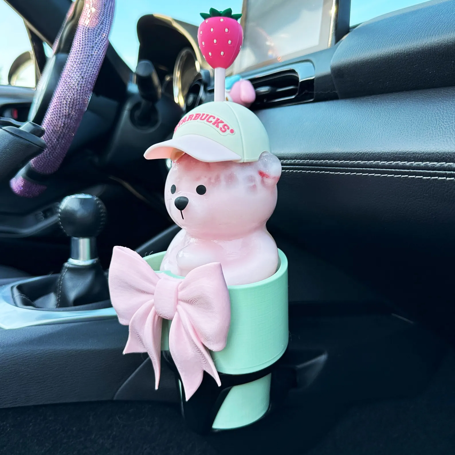 Bearista Cupholder Adapter with Bow for Her