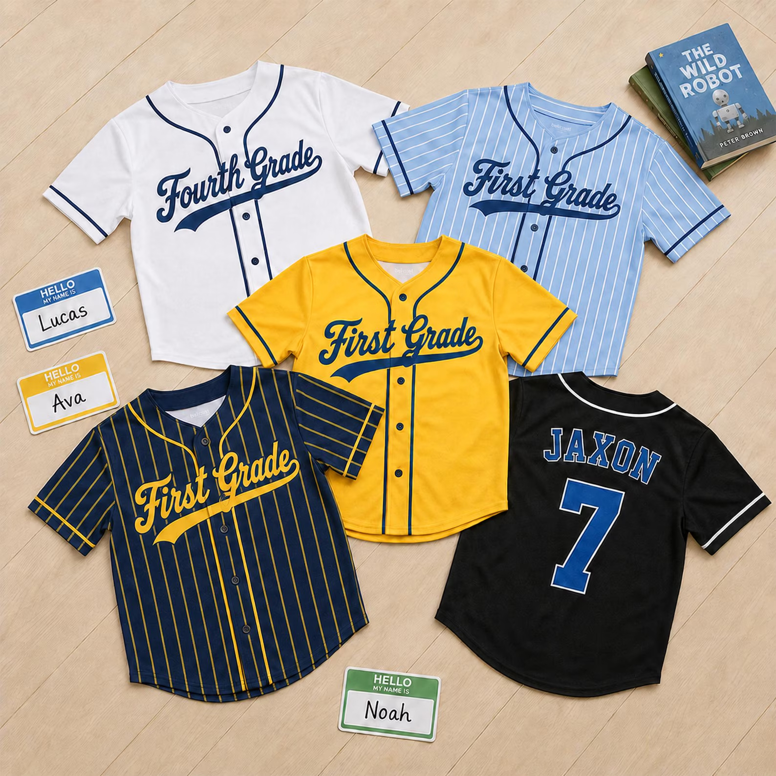 Personalized Kids and Teacher Baseball Jersey Custom Name Number Baseball Jersey First Grade Teacher Shirt Back To School Gift
