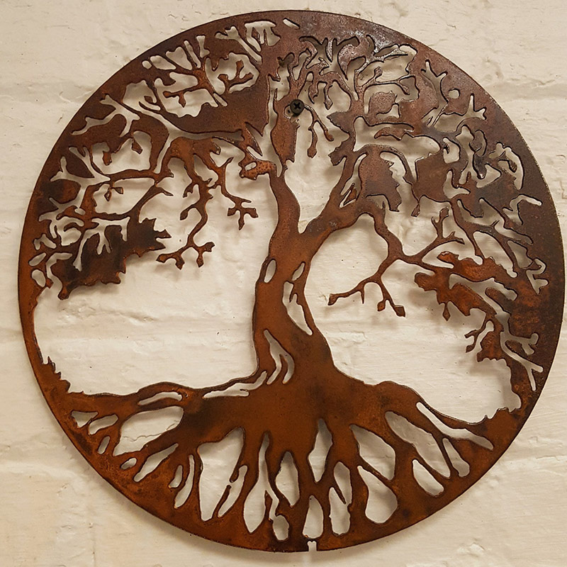 Tree of Life Metal Wall Art Wall Decor Family Metal Tree Round Tree Sign Cut Out Metal Wall Sign Wall Hanging Interior Family Gift Houswarming Gift