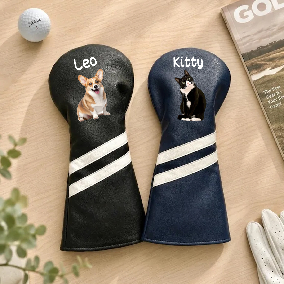 Personalized Golf Club Headcovers Custom Pet Photo Style Gift for Golf Per Lovers