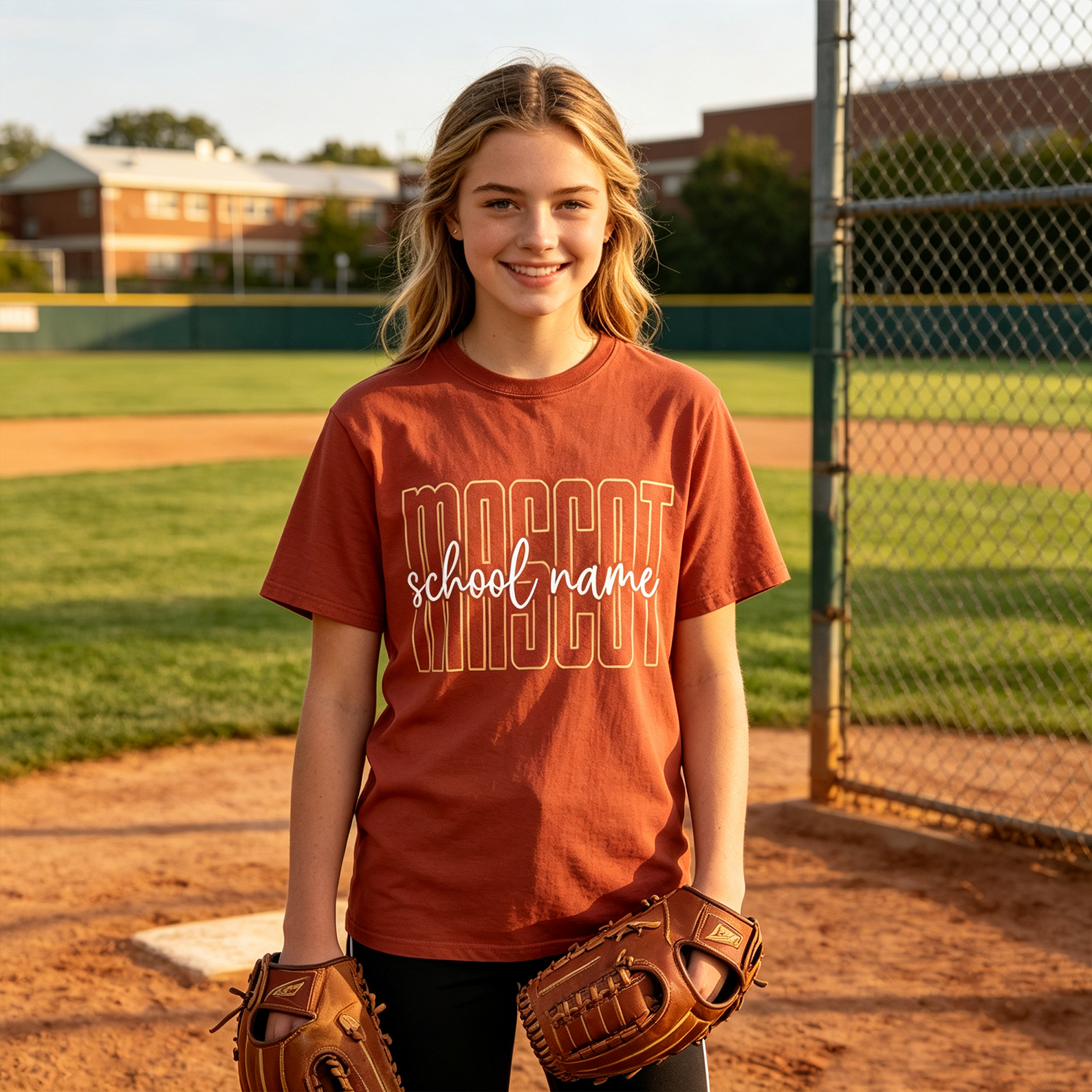 Personalized School Mascot Classic T-Shirt Custom Mascot Name and School Name Back to School Team Spirit Shirt