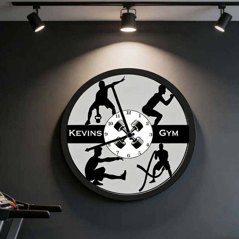 Personalized Fitness Gym Portrait Wall Clock Workout Clock Wall Clock for Gym Lover