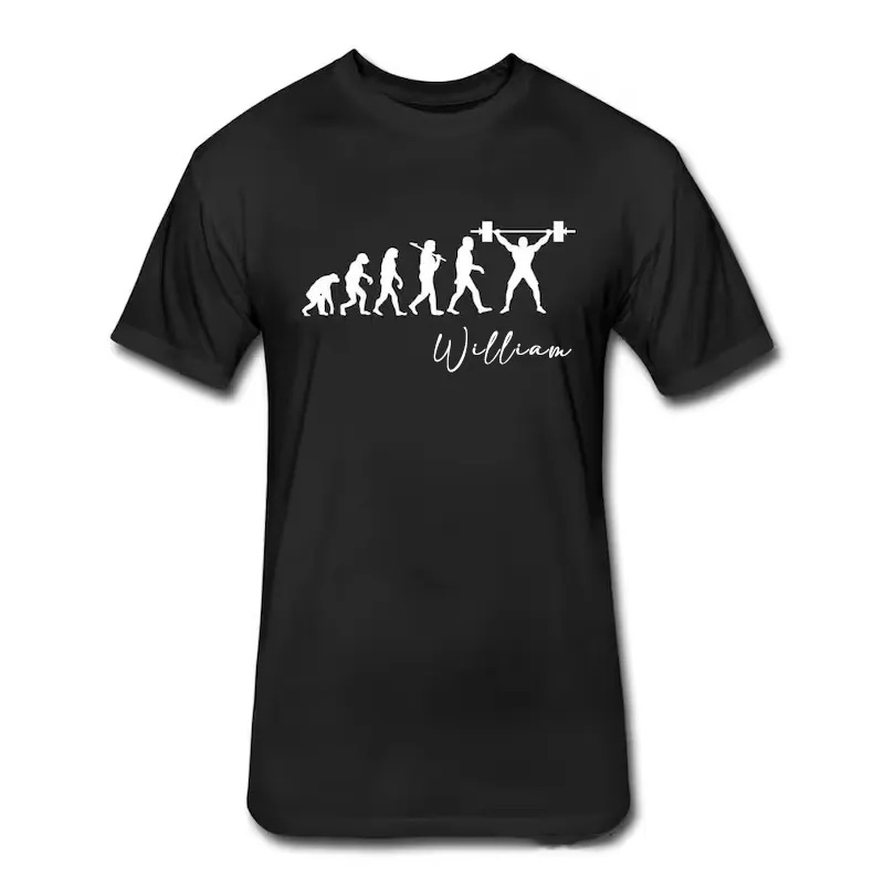 Personalized Evolution of Weightlifting Couple Classic T-Shirt with Name Weightlifting Gift Bodybuilding Powerlifting for Gym Lover