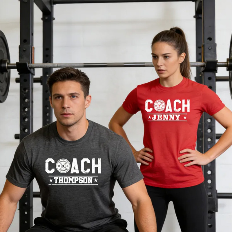 Personalized Weightlifting Couple Classic T-Shirt with Name Weightlifting Gift Bodybuilding Powerlifting for Gym Lover