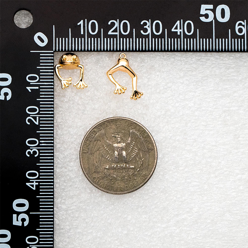 Personalized Gold/ Silver Frog Stud Earrings for Girlfriend Bestie Earring Two-Piece Animal Ear Jacket Unique Fun Gifts 