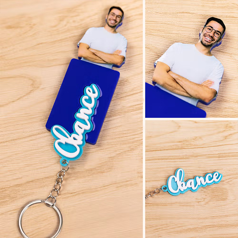 Personalized Acrylic Name Keychain with Photo Family Wall Key Holder Set House Decor Birthday Housewarming Gift for Family