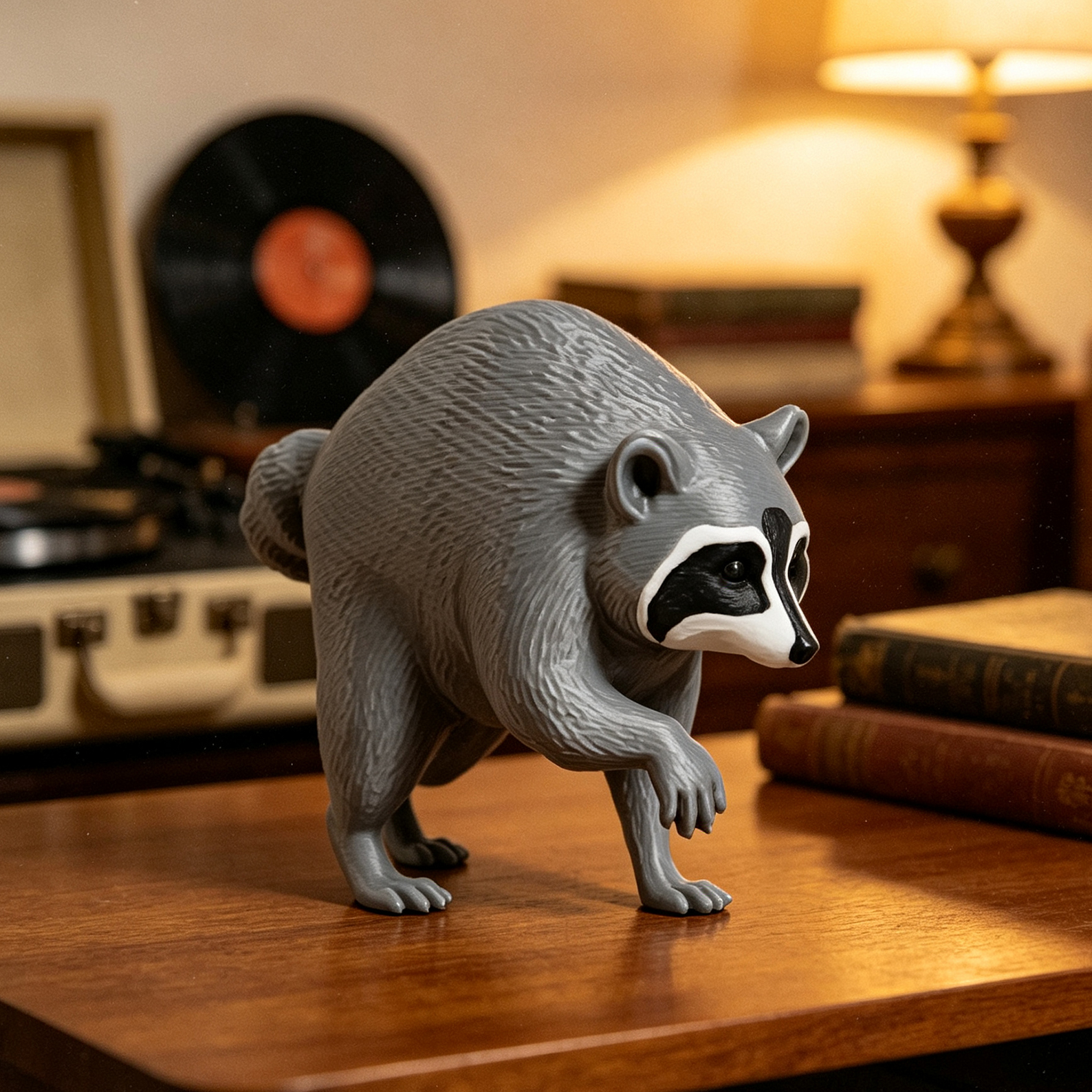 Raccoon Figurine Desk Ornament 3D Printed Raccoon Funny Trash Panda Gift Viral Animal Meme Collectiblea