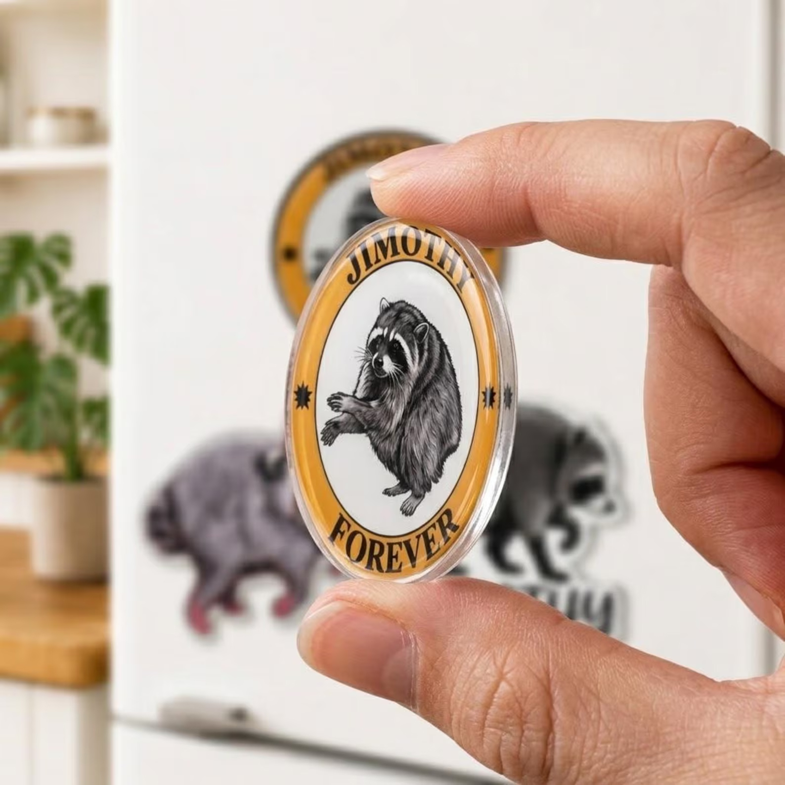 Personalized Raccoon Acrylic Fridge Magnet Seattle Meme Gift Viral Raccoon Meme Funny Seattle Keepsake for Raccoon Lovers
