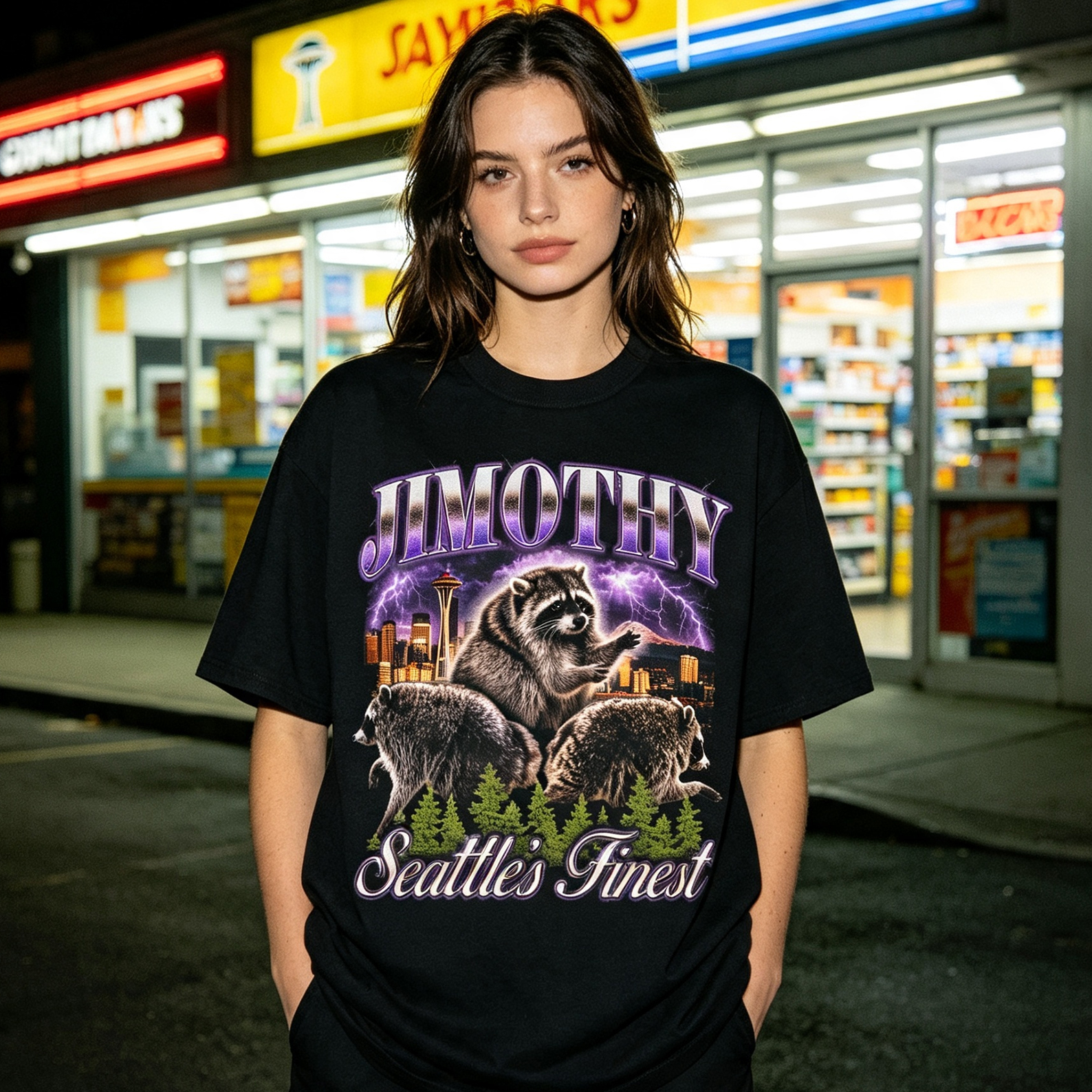Seattle Raccoon T-Shirt Seattle's Finest Gift for Animal Lover