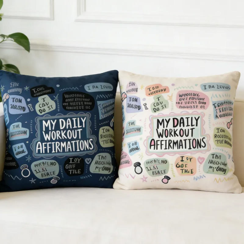 Personalized Couple Throw Pillow Workout Cushion Gym Motivation Gift Fitness Enthusiast Gift for Gym Lover