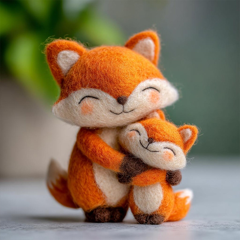 Personalized Needle Felt Animal Family Figurine New Mom Gift New Mom Keepsake Home Decor