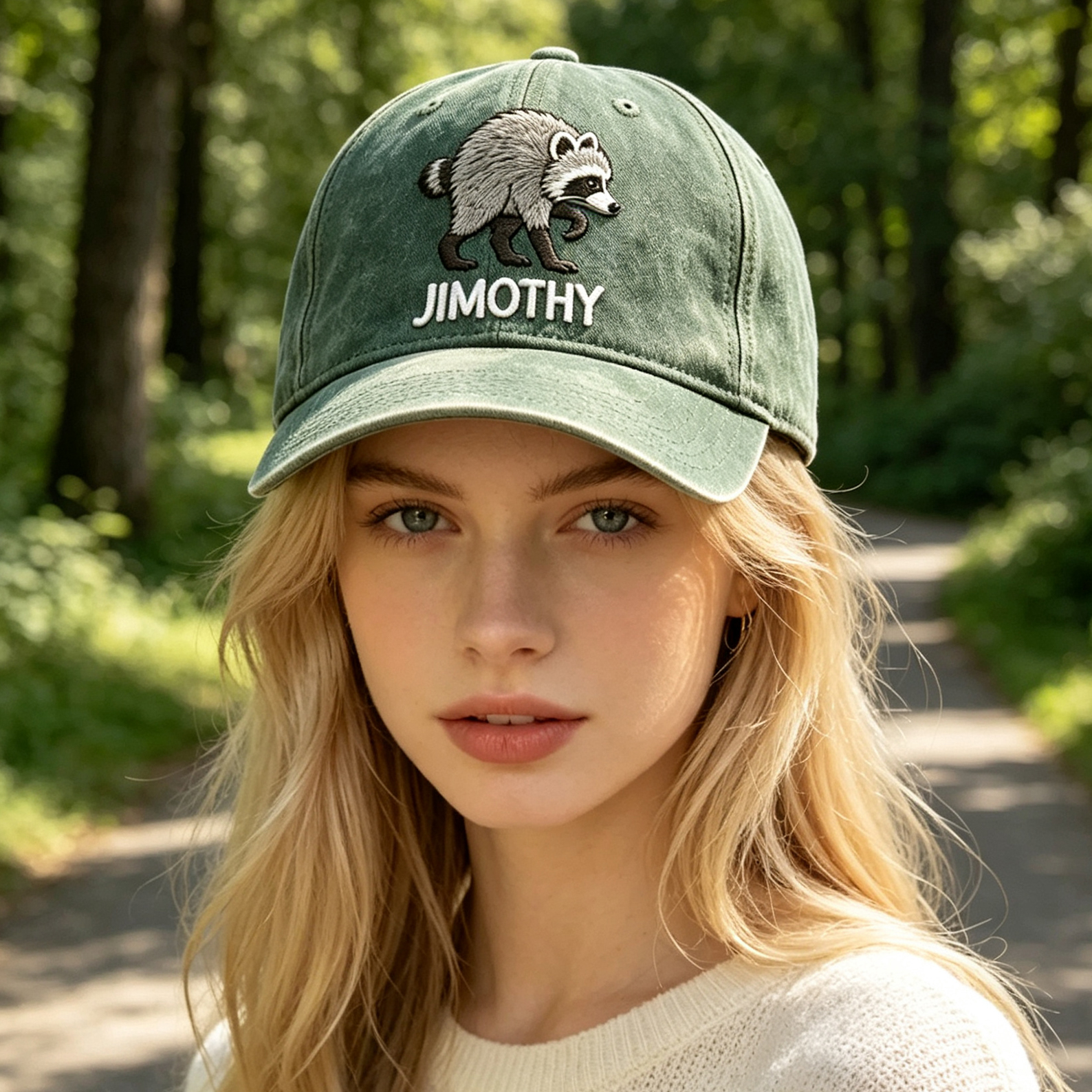 Vintage Seattle Raccoon Embroidered Washed Baseball Cap