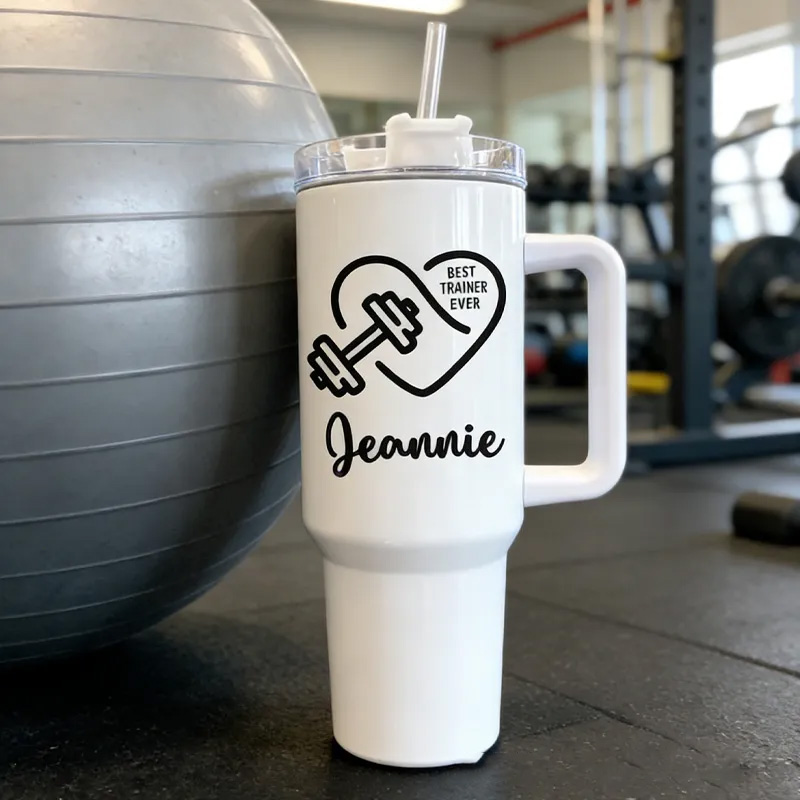 Personalized Fitness Tumbler Best Trainer Ever Exercise Group Fitness Instructor Gift for Gym Lovers