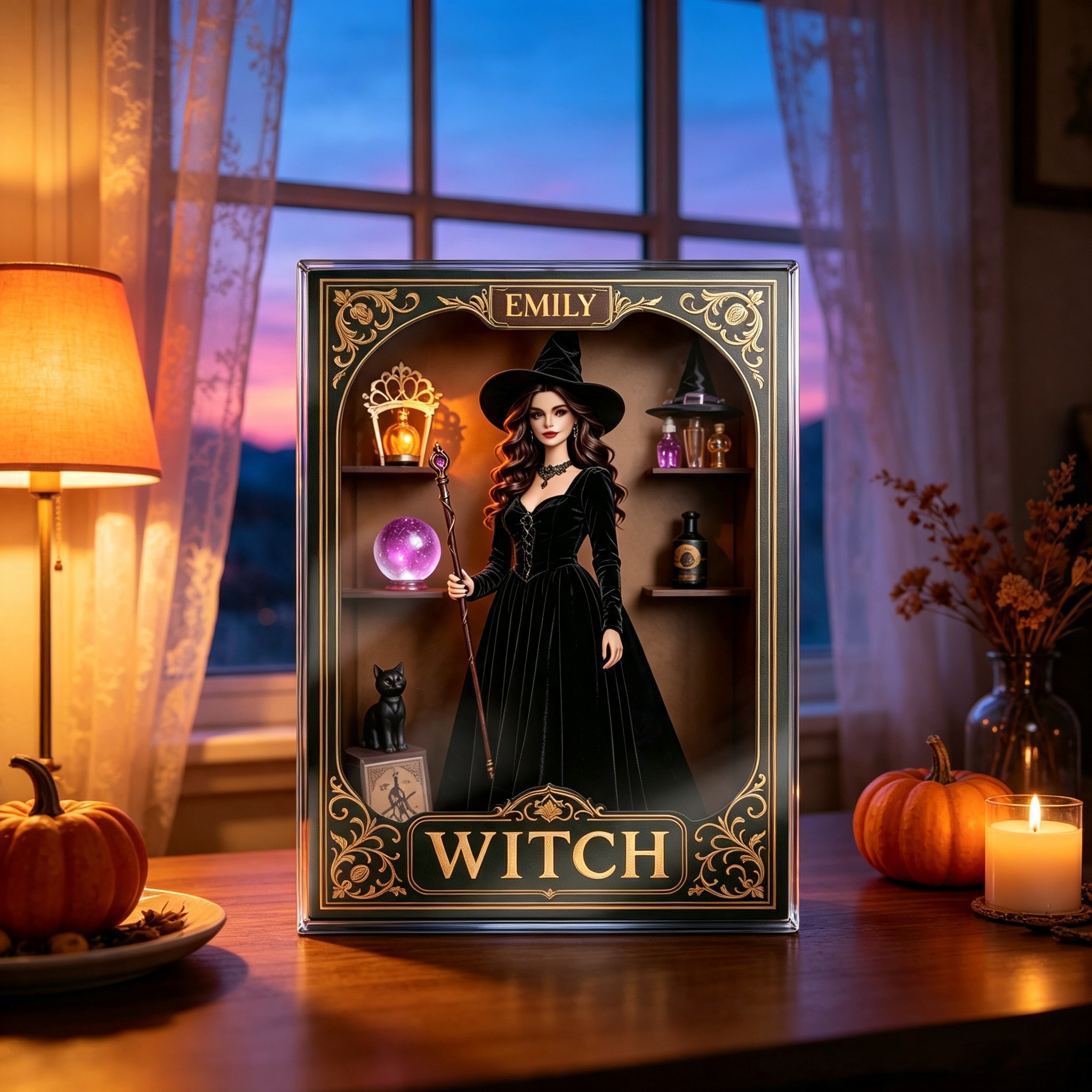 Personalized Rectangle Shaped Acrylic Plaque Halloween Witchy Gifts For Women A Beauty Born Of Night