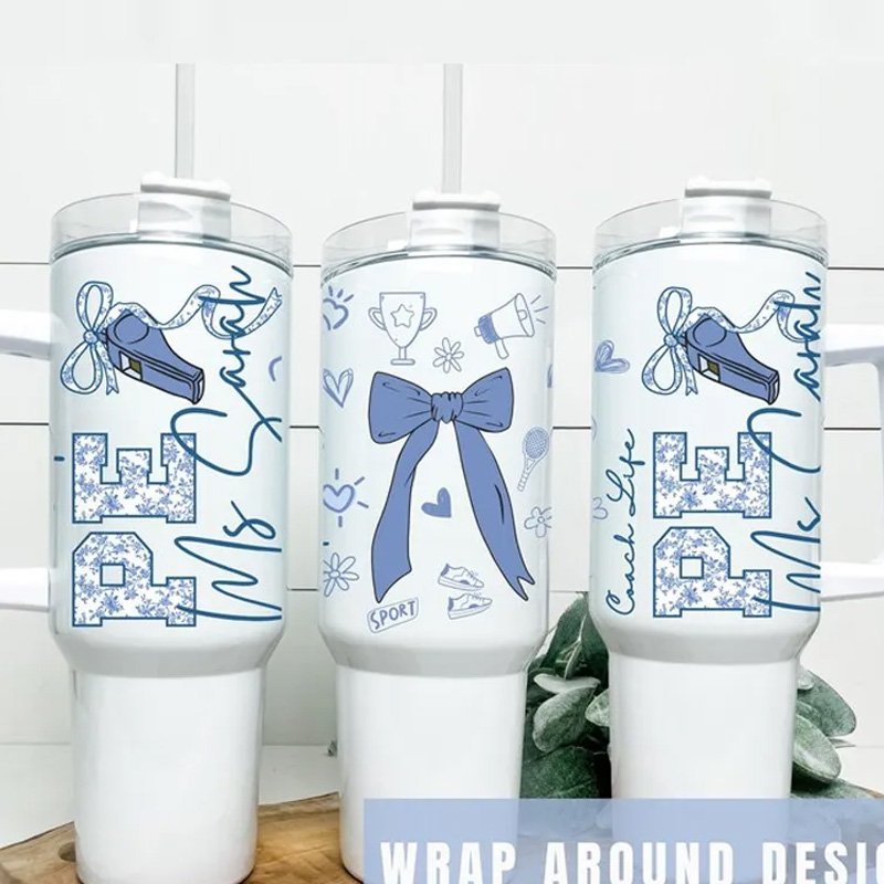 Personalized Fitness Tumbler Physical Education Teacher Gift Custom Travel Cup End of School Gift Quencher for Sport Teacher Gift for Gym Lovers