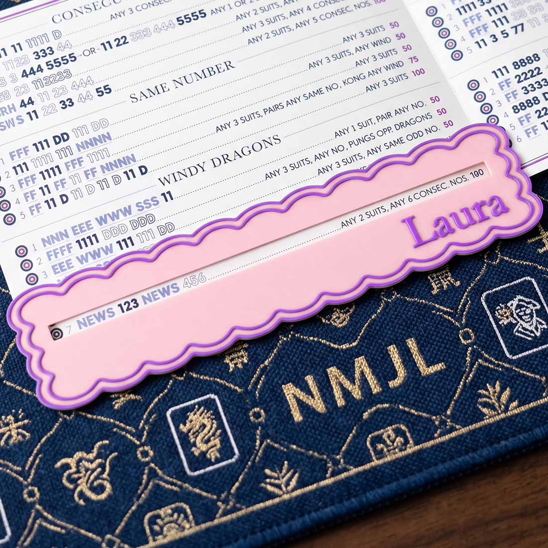 Mahjong Line Marker Mid Size Scalloped Personalized Mahjong Line Reader Custom Mahjong Line Finder Mahjong Lover Gift