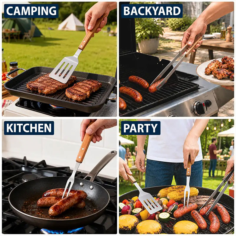 Personalized Daddy's Grilling Tools Custom BBQ Tool Set With Storage Bag Gift for Dad Grandpa