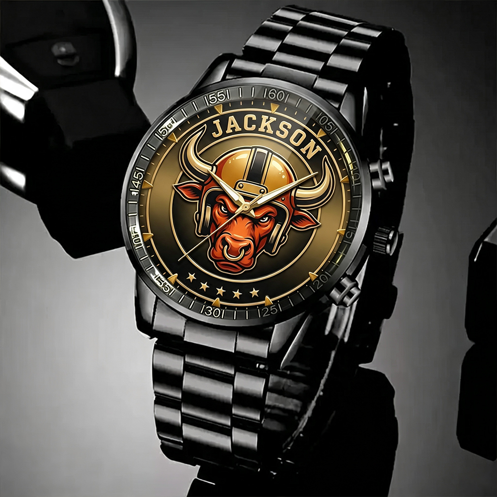 Personalized Football Watch Customized Mascot Name Gift For Football Lovers