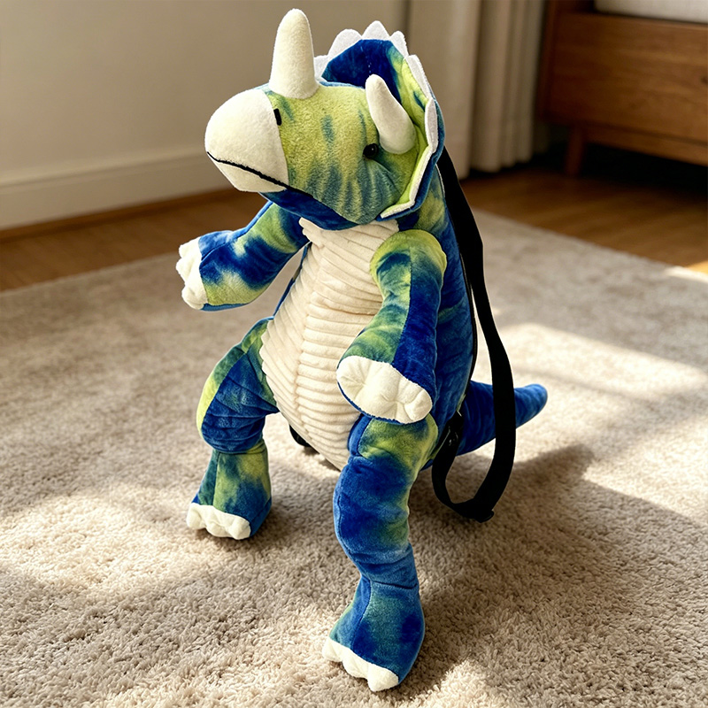 Personalized Hand Embroidered Kid Dinosaur Plush Backpack