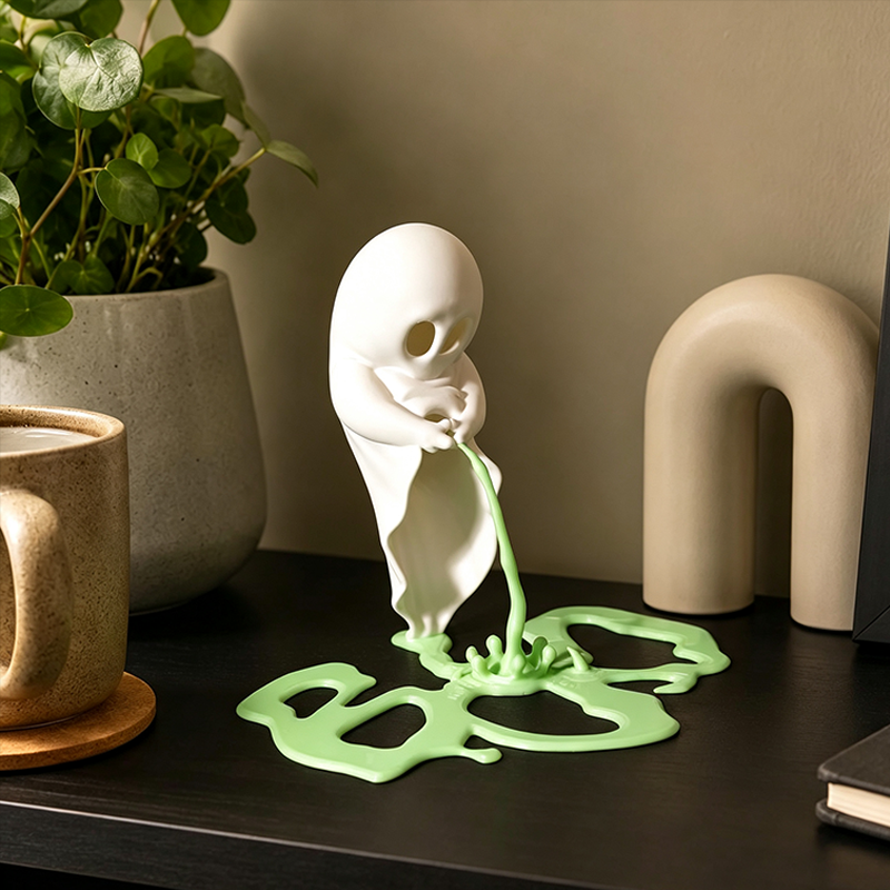 Funny Ghost Statue,Peeing Ghost Figurine,3D Printed Halloween Figurine,Spooky Desk Decor,Weird Gift for Halloween Lovers