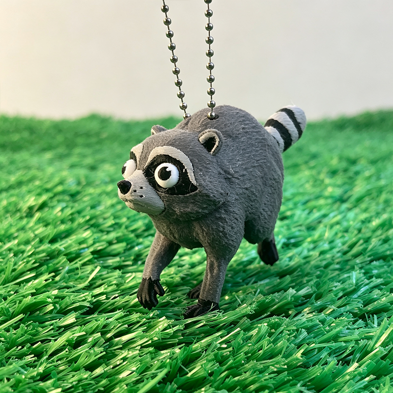 Jimothy the Raccoon Keychain | Short Spine Viral Seattle Raccoon Meme Charm | Internet Famous Trash Panda Gift for Raccoon Lovers