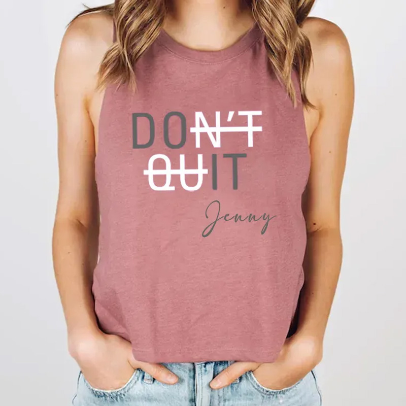 Personalized Gym Tank Tops Dont Quit Gym Motivation Saying Tank Top for Gym Lover