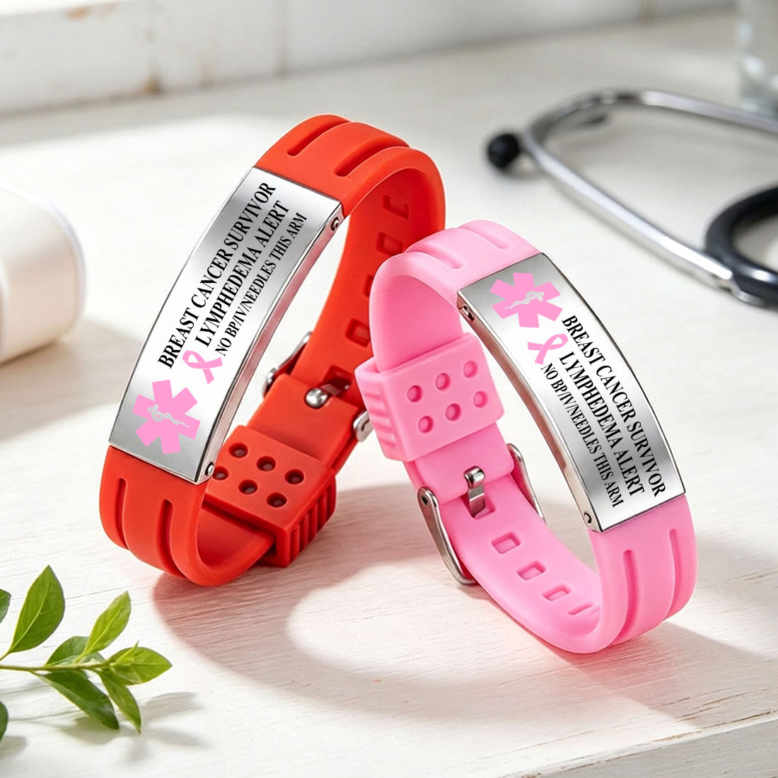 Personalized Emergency Medical Alert Adjustable Silicone Waterproof Band Bracelet with Stainless Steel ID Name Tag for Men Women First Aid Gift