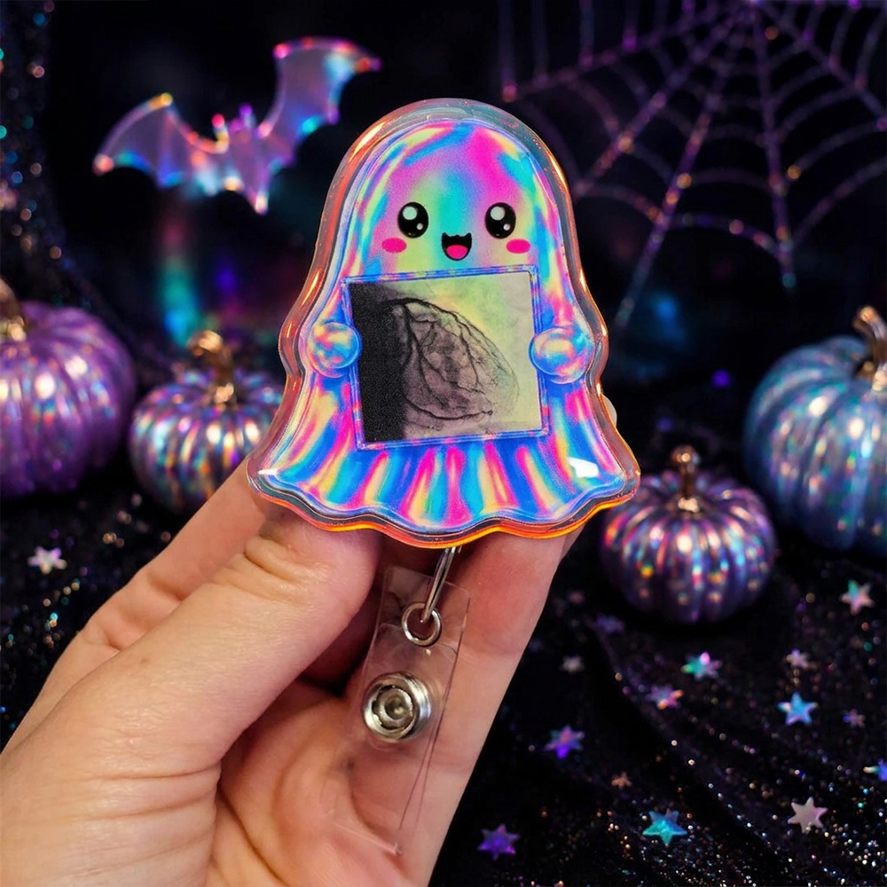 Spooky Ghost Xray Badge Reel  Xray Ghost Badge Reel Radiology Badge Reel