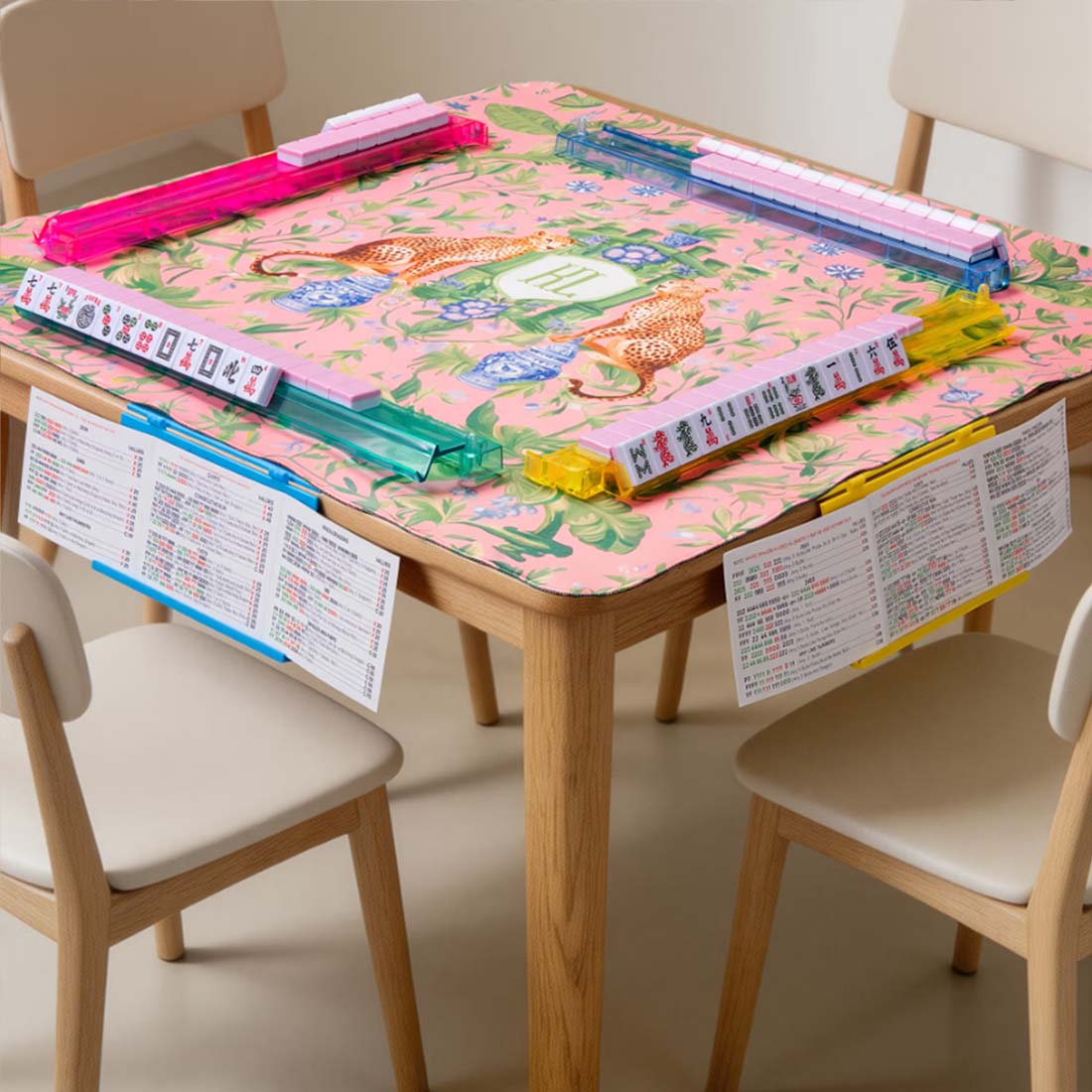 Personalized Peacock Space-Saving Foldable Mahjong Card Holder with Text Mahjong Table Accessory Family Gathering Gift for Mahjong Lovers