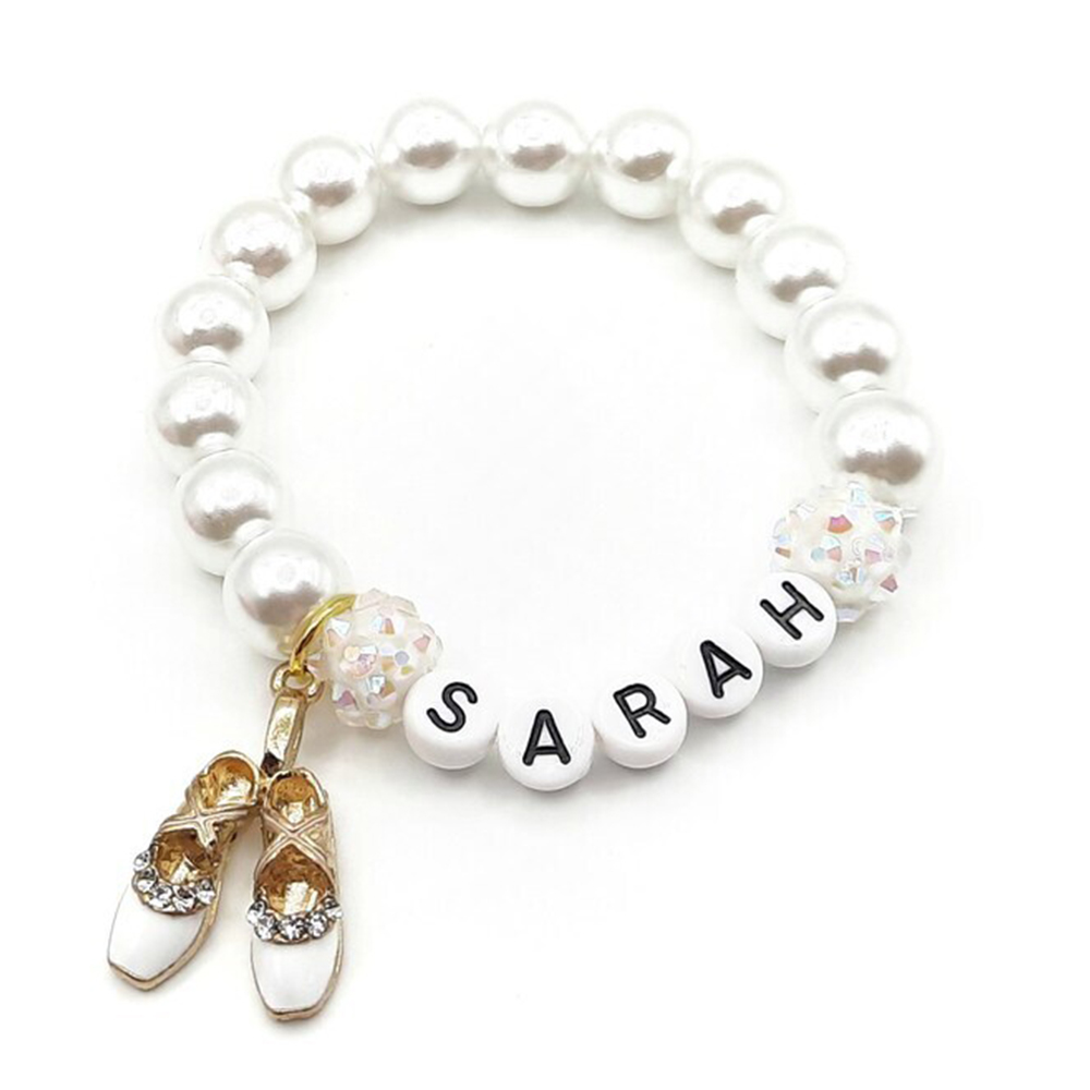 Personalized Ballet Name Bracelet Girls Ballerina Jewelry