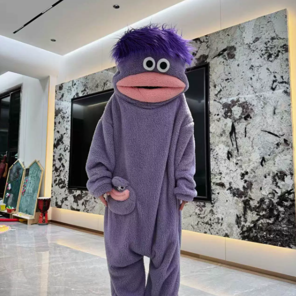 Personalized Funny Googly Eye Monster Frog Onesie with Name, Hooded Wearable Blanket Pajamas, Oversized Plush Fleece Adult Loungewear, Cozy Gag Gift