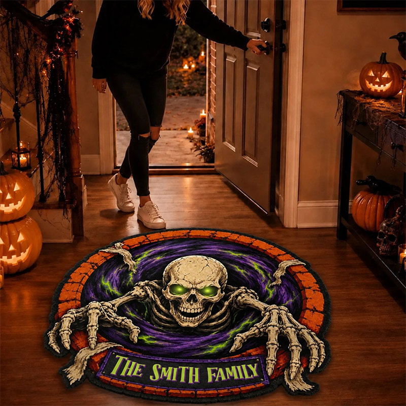 Personalized Shaped Doormat Custom Halloween Decor Birthday Gifts For Mom Dad Brother Sister Family Halloween Gift Enter If You Dare