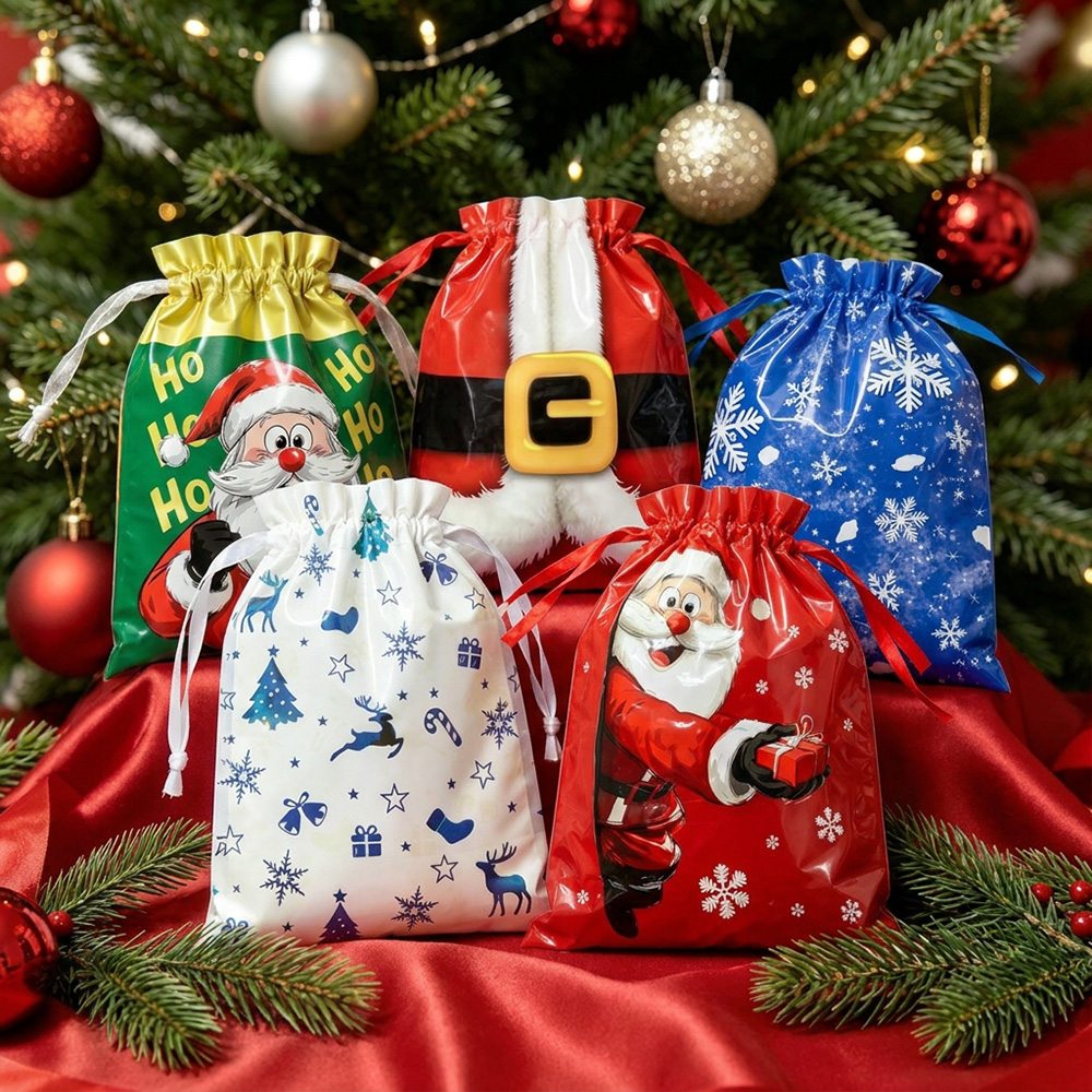 Personalized Santa Suit Gift Sack Large Christmas Present Bag Detail Festive Holiday Storage