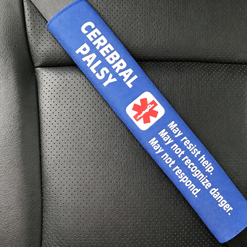 Handmade Printed Type 1 Diabetes Medical Alert Seatbelt Cover - Autism Seat Belt Cover-Special Needs Seatbelt Cover - Cerebral Palsy - Down Syndrome