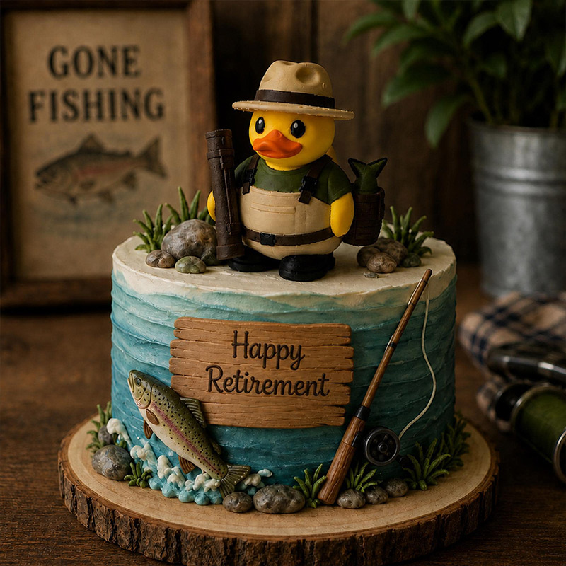 Personalized Fly Fishing Duck Decor Cabin Gift Fisherman Desk Ornament Tackle Box Shelf Accessory Dashboard Figurine Angler Gift Idea for Dad
