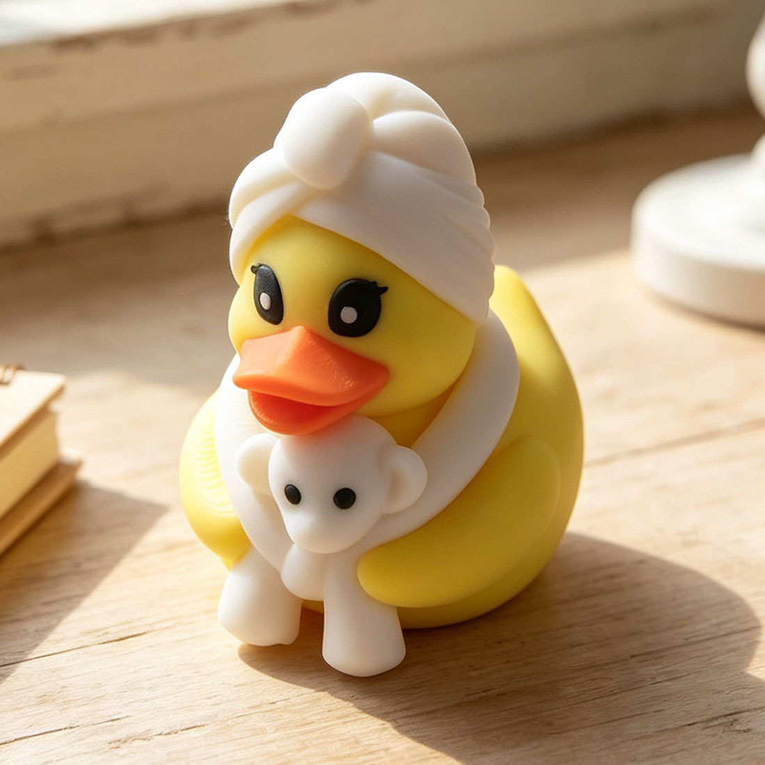 3D Printed Spa Duck with Towel Monkey