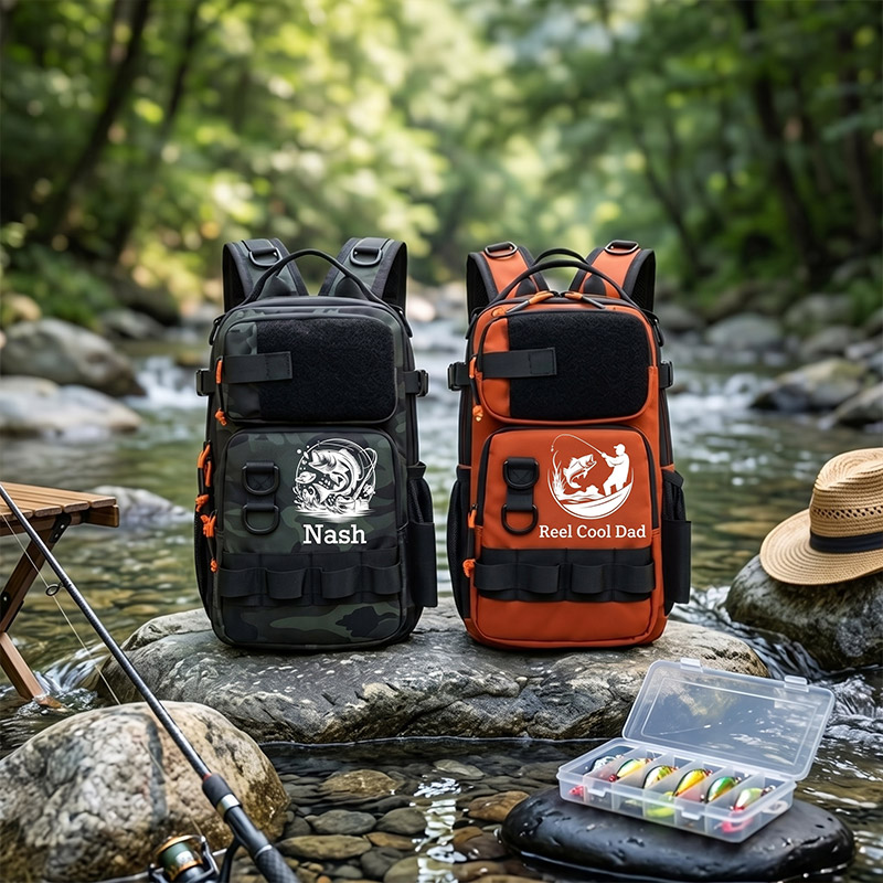 Personalized Rell Cool Dad Fishing Backpack Custom Tackle Bag Angler Gear Organizer Outdoor Waterproof Rucksack Fisherman Gift for Paopa