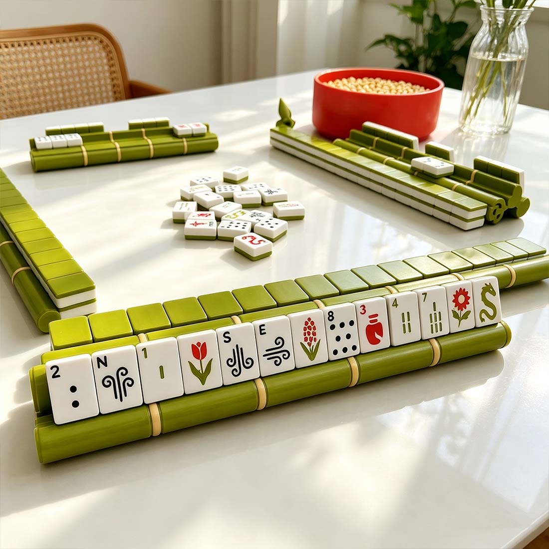 Lucky Bamboo Mahjong Racks 3D Printed Bamboo Racks