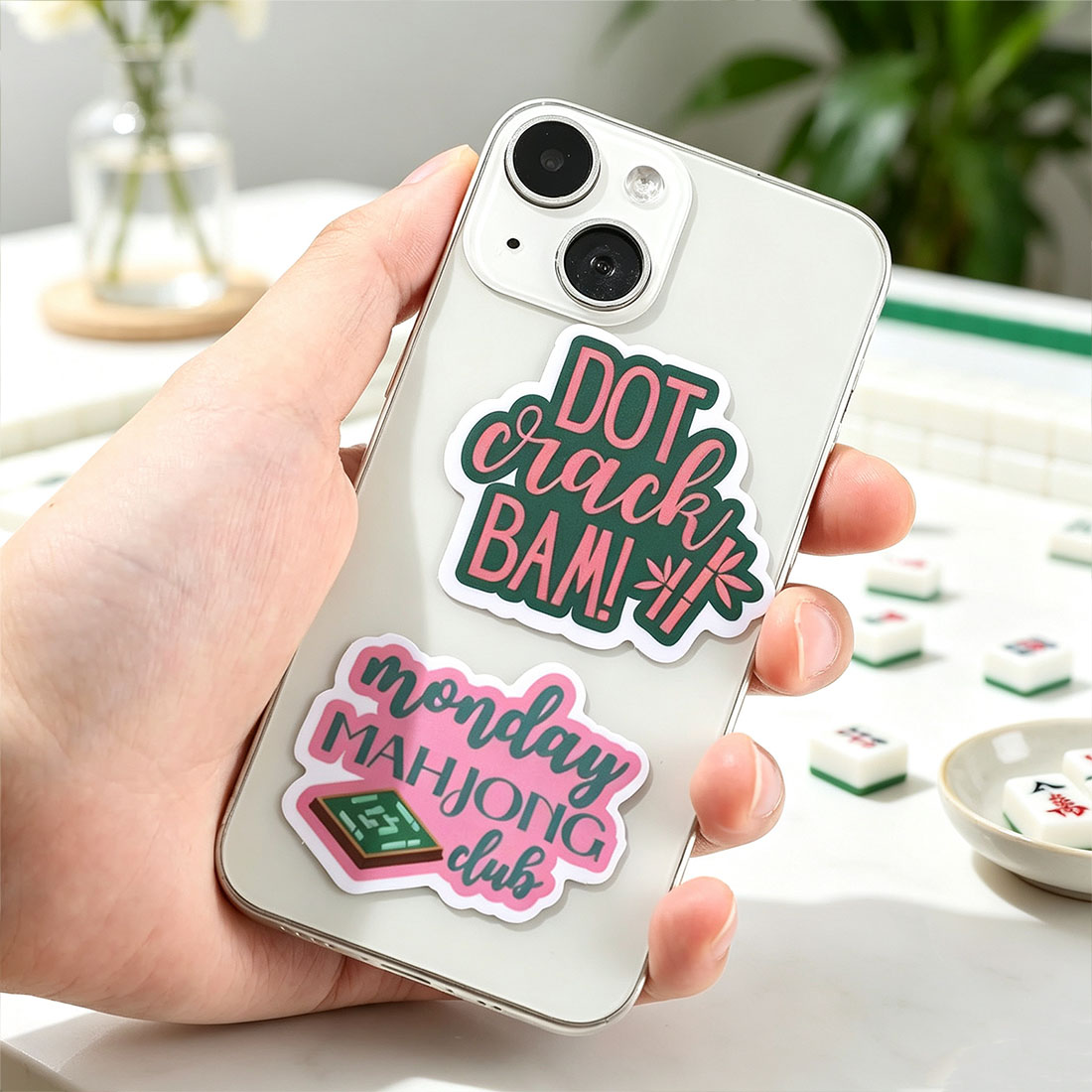 20 Pcs Funny Mahjong Stickers for Prizes Party Gifts