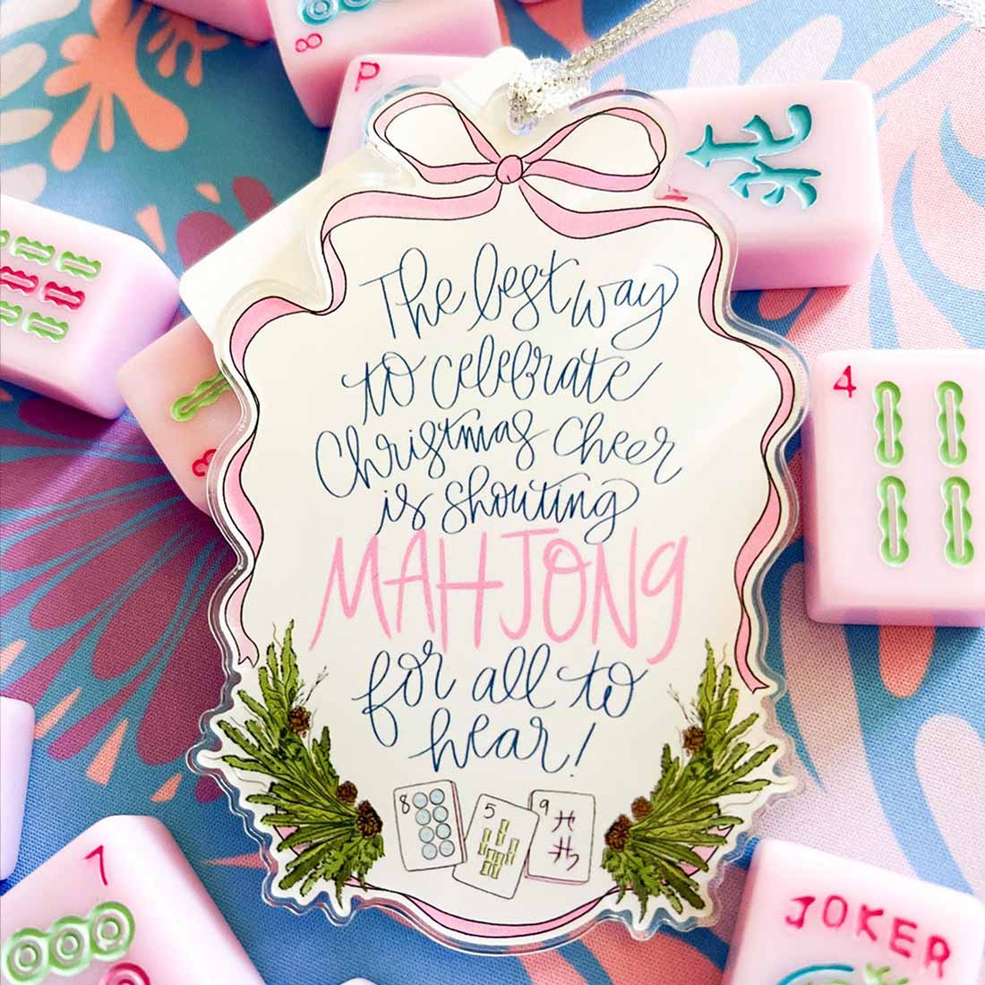 Mahjong Christmas Ornament Funny Holiday Tree Decoration for Mahjong Lovers Gift for Mahjong Players